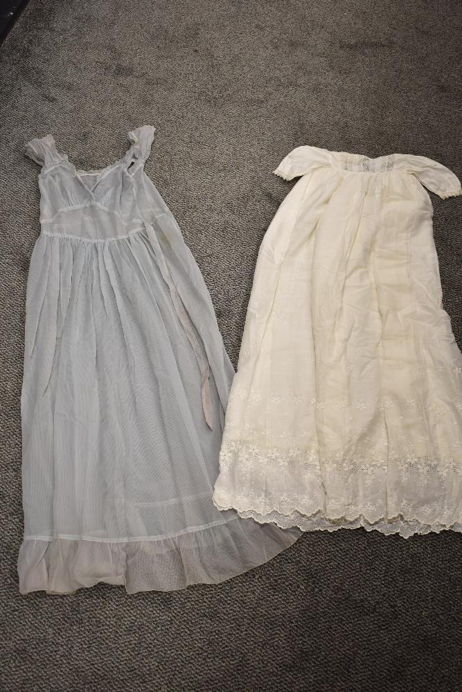 A 1950's nightdress and a Victorian christening gown