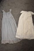 A 1950's nightdress and a Victorian christening gown