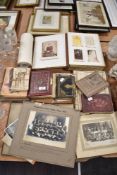 A collection of late Victorian early 20th century picture albums, photographs and post cards.