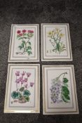 A set of four Royal Worcester Botanical series wall plaques