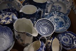 A selection of various blue and white wares