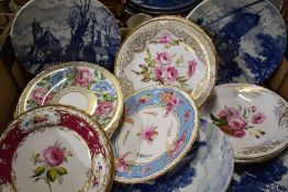 Twelve assorted display plates including Coalport, 'A Celebration of Coalport Roses' series and four
