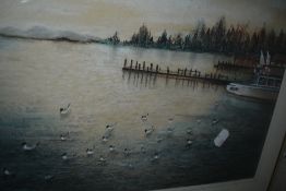 (20th century), a pair of watercolours Lake Windermere, 30 x 40cm, mounted framed and glazed, 41 x