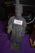 A lone reproduction Terracotta Warrior figure.