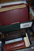 Two boxes of mixed interest books, including vintage pictorial knowledge volumes, modern recipe
