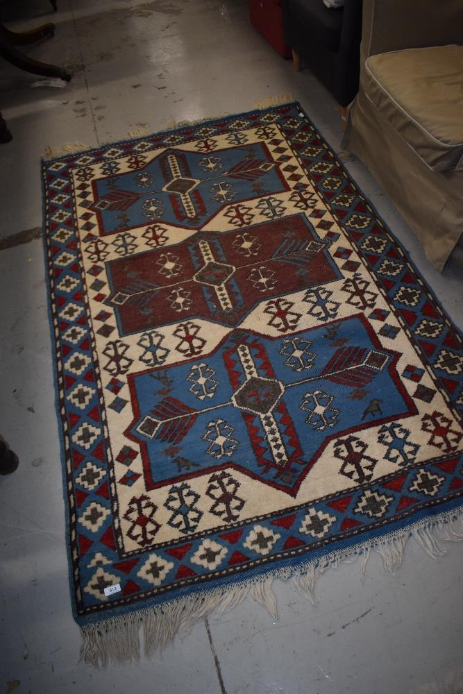 A traditional Kazak style rug, approx 180 x 112cm