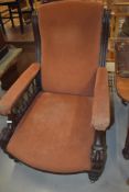 A 19th Century mahogany framed easy armchair