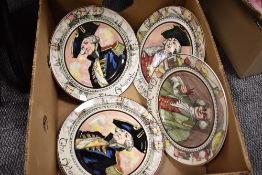 Five Royal Doulton series ware plates, including The Admiral and The Squire.