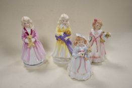 Four Royal Doulton limited edition figures including Bedtime HN3418, 484/9000, Bunnys Bed Time