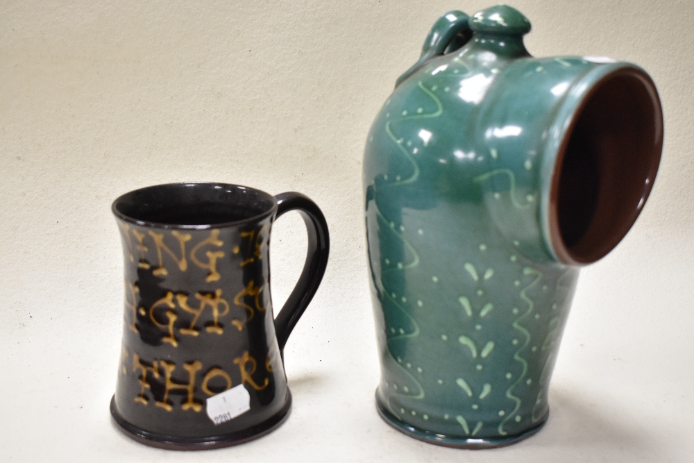 A Wetherigg pottery pint mug, reading '1880 mining 1880, British Gypsum, Kirkby, Thore' And a