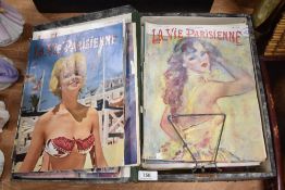 A selection of approx twenty mid 20th century La Vie Parisienne magazines.