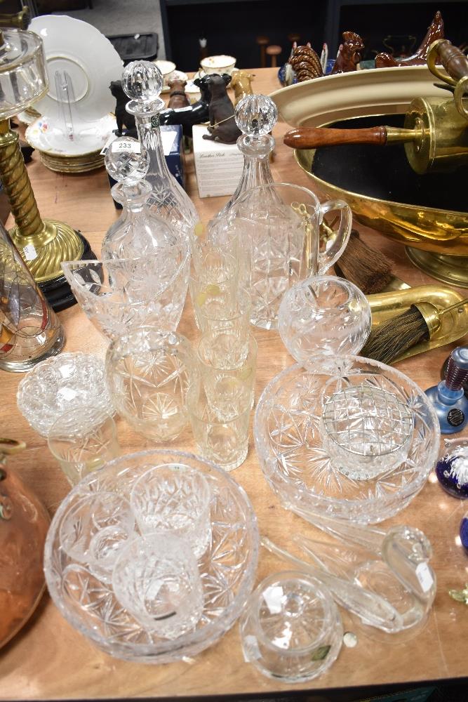 A selection of cut glass and Crystal, including Stuart tumblers, Waverley water glasses, Thomas Webb