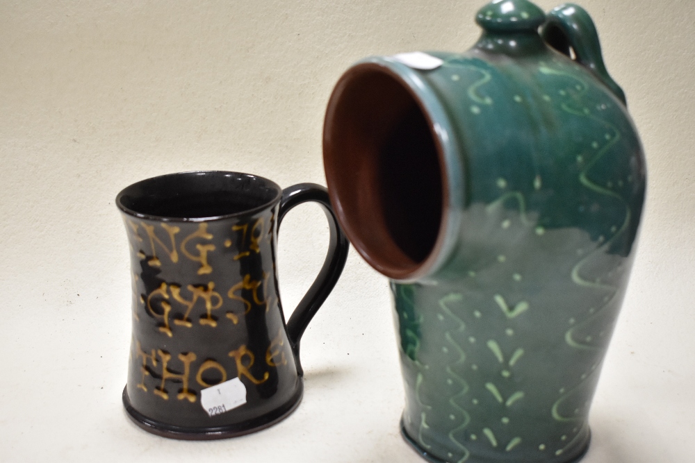 A Wetherigg pottery pint mug, reading '1880 mining 1880, British Gypsum, Kirkby, Thore' And a - Image 2 of 3