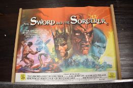 A 1982 movie poster for the 'Sword and the Sorcerer'.