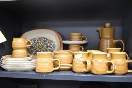 A selection of vintage 1970s Langley dinner service, to include plates (one damaged) coffee pot,