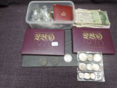 A collection of Gb & World Coins including small amount of Silver, 1823 & 1805 Irish Penny, 1935