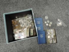 A collection of GB & World Coins, mainly modern, includes GB 1931, 1936 x2 Silver Florins and 1945