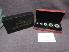 A Cased Royal Canadian Mint 2014 Fine Silver Fractional Coin Set, The Maple Leaf, comprising of five
