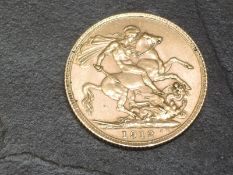 A United Kingdom Royal Mint 1912 George V Gold Sovereign
