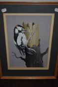 Crank, (contemporary), a watercolour, Great Spotted Woodpecker, signed, 34 x 24cm, mounted framed