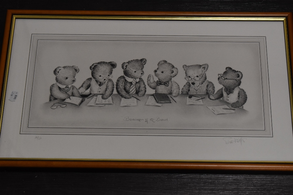 Sue Willis, (contemporary), after, a print, artist's proof, Bearmen of the Board, signed, 25 x 53cm,