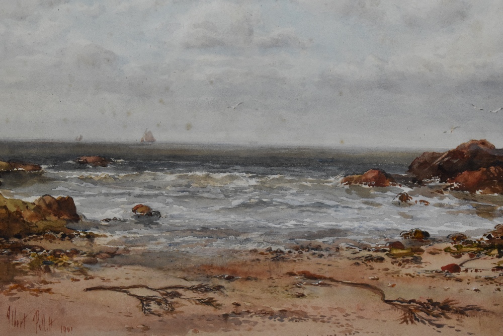 Albert Politt, (1856-1926), a watercolour, coastal view, signed and dated, 1901, 35 x 58cm,