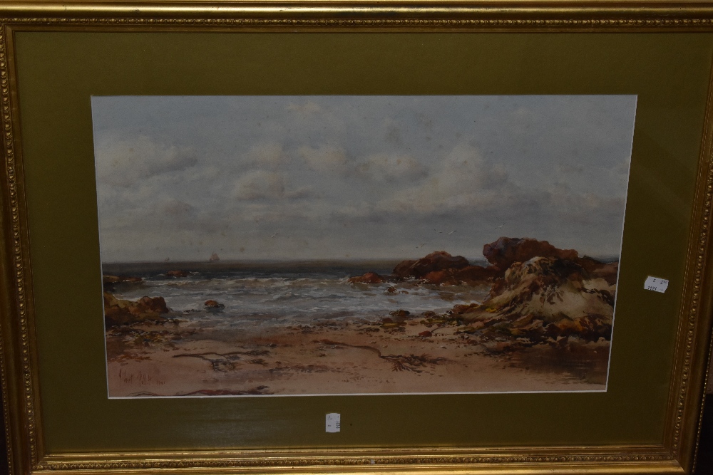 Albert Politt, (1856-1926), a watercolour, coastal view, signed and dated, 1901, 35 x 58cm, - Image 2 of 2