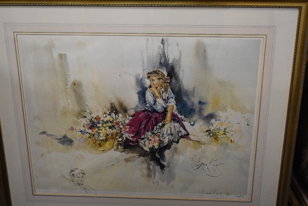 Gordon King, (contemporary), after, a Ltd Ed print, flower girl, signed and num 203/250, 53 x 70cm