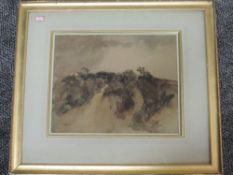 C P S, (20th century), a watercolour, moorland vista, initialled and dated 1902, 28 x 35cm,