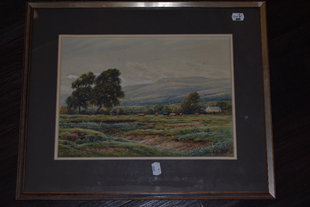 Reginald Aspinwall, (1858-1921), a watercolour, North Lancashire country landscape, signed and dated - Image 2 of 3