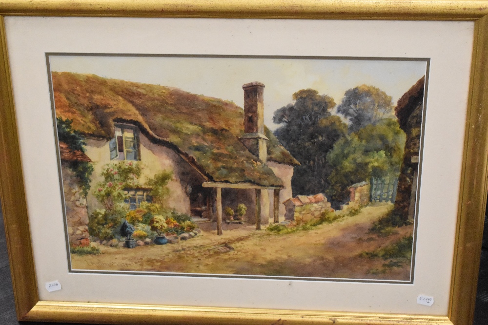 Lewis Mortimer, (19th/20th century), a watercolour, thatched country cottage, signed and dated 1920, - Image 2 of 3