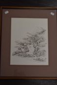 Bill Lawrence, (20th century), a pen and ink sketch, The River Esk Eskdale, signed and dated 1990,