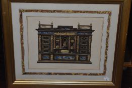 R C Dudley, (19th century), after, a print, Upper Portion Strawberry Hill Cabinet, 25 x 32cm,