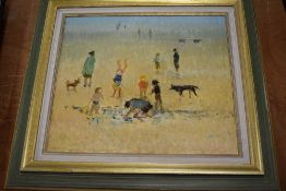 Judith Da Fano, (1919-2000), an oil painting, Aldingham beach, attributed verso, 35 x 40cm,