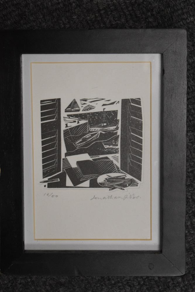 Jonathan Gibbs, (contemporary), after, a Ltd Ed print, woodcut, sea view, signed and num 16/250,