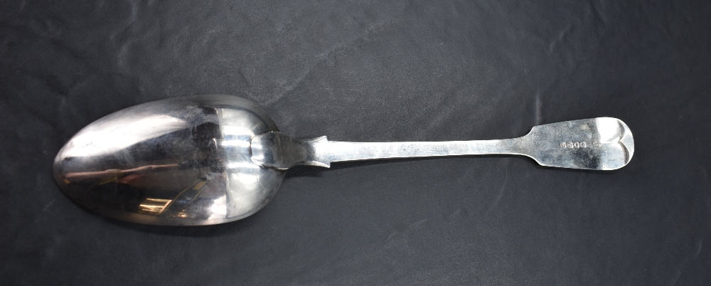 A Victorian silver basting spoon, fiddle pattern with engraved initial and Hanovarian reverse, marks - Image 2 of 3