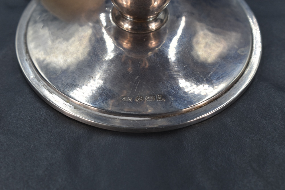 A Georg Jensen (Denmark) sterling silver 'Blossom' pattern candlestick, the slightly tapering socket - Image 3 of 5