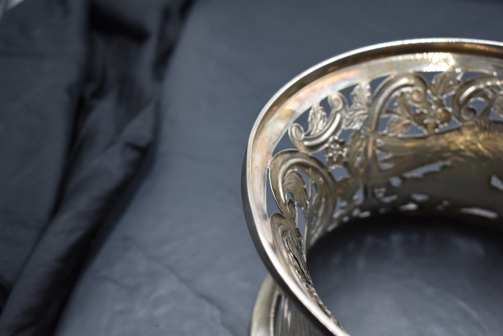 An early 20th century Irish silver dish ring, of waisted circular form, pierced and engraved with - Image 6 of 6