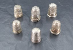 A group of three silver thimbles, of traditional form including Charles Horner,18grams gross sold