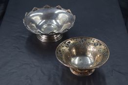 A 1930's silver bon-bon dish, of circular form with raised and pierced edge detail, all over the