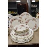 A selection of Royal Albert Lavender Rose dinner plates, side plates and bowls.