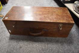 A vintage wooden tool box