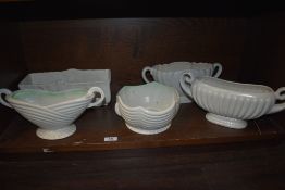 A selection of Art Deco planters and bowls including Sylvac and Spode