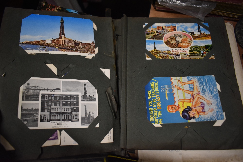 A Victorian photograph album and a postcard album with three Post Office penny saving banks - Image 2 of 3