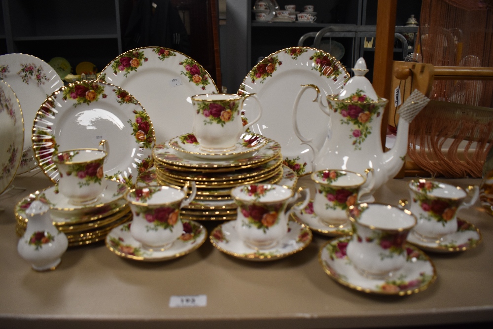 A Royal Albert Old Country Roses pattern part tea service, as new including five dinner plates,