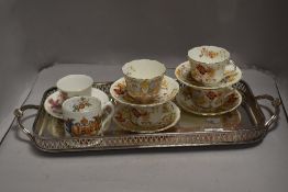 Six early 20th century Royal Coronation souvenir tea cup and saucer sets relating to Kind Edward,