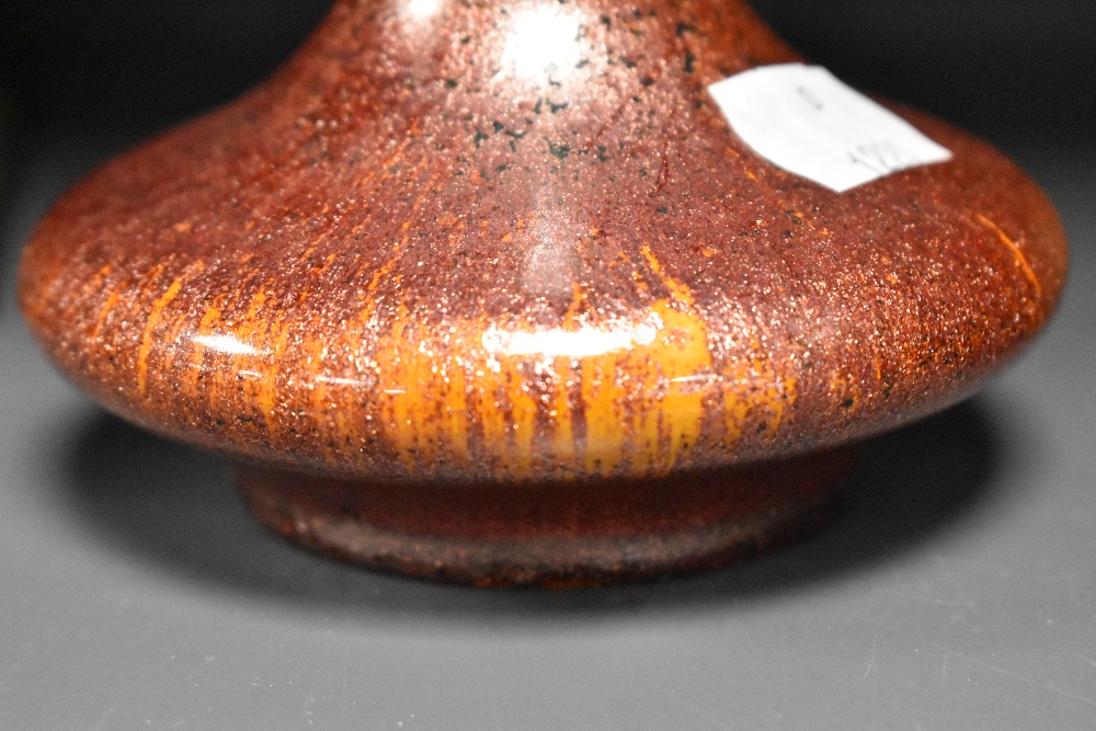 An early 20th century Pilkingtons Royal Lancastrian pottery vase of squat fluted trumpet form having - Image 6 of 7