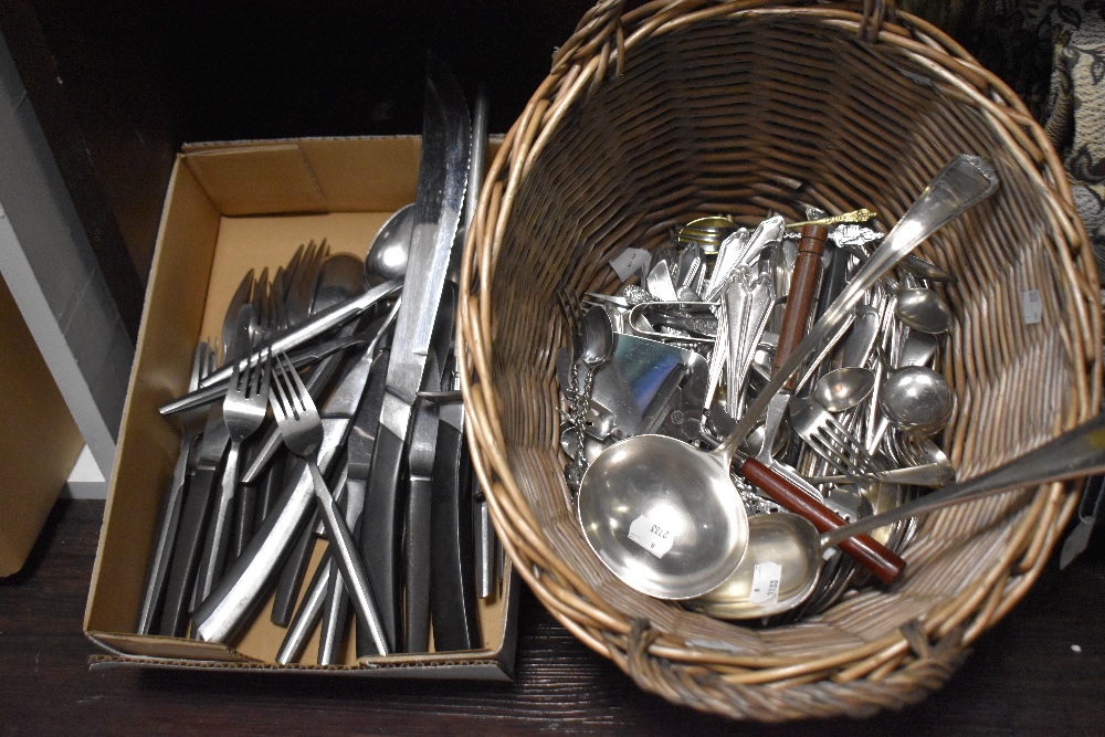 A selection of modern and vintage cutlery including Eetrite Moderna and large ladels