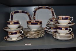A 20th century Royal Albert Trigo pattern part tea service.