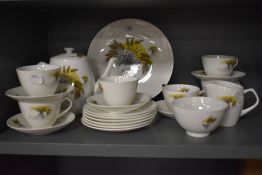 An attractive Queensbury teaset for six, with 1970's wheat sheaf design